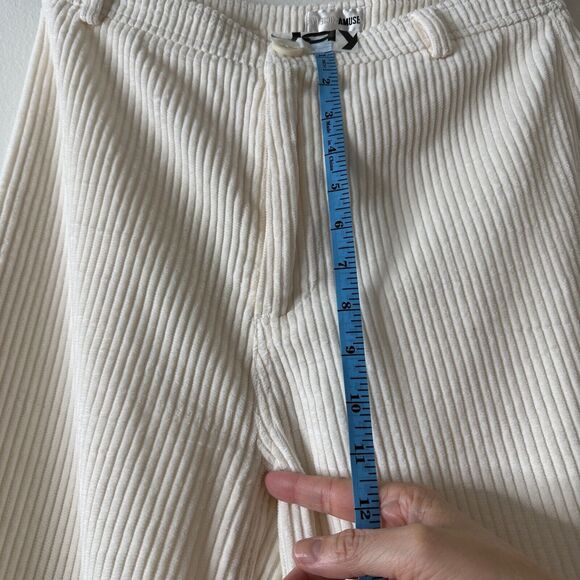 Amuse Society Winter White Wide Corduroy Back Pocket Ankle Flare Pants 27 - Picture 11 of 14